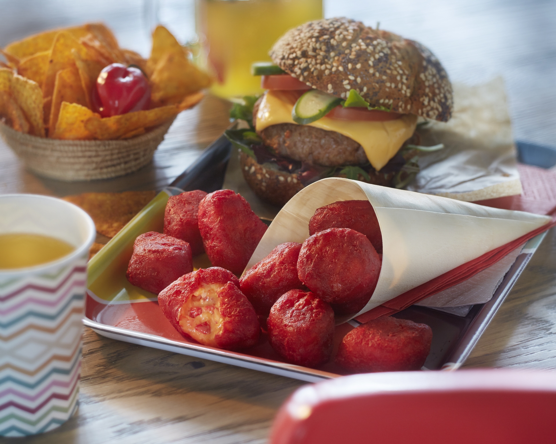 Habanero Cheese Nuggets and Burger